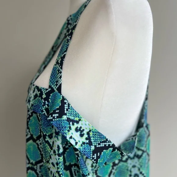 BCBG Max Azria Snake Print Asymmetrical Cami Top | Size L - Picture 4 of 6